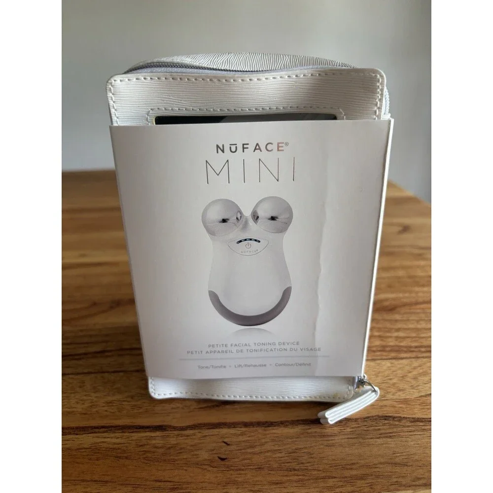 Nuface Mini Facial Toning Device & Ionized Booster, Facial Towelette, Case